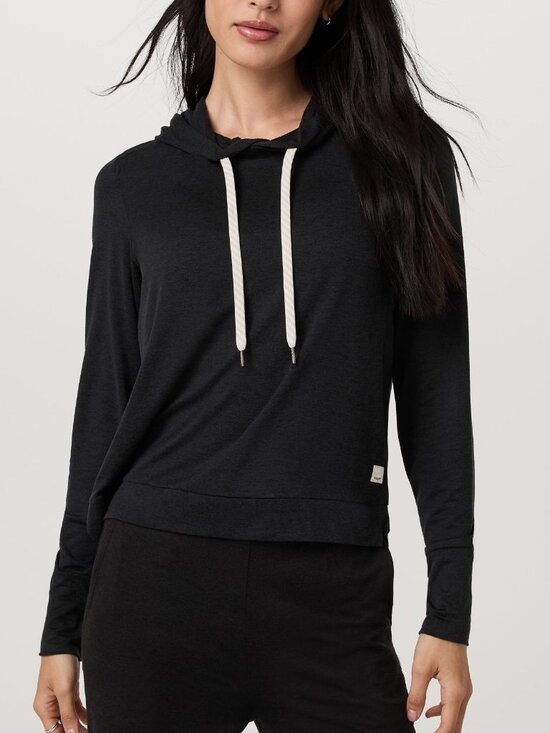Vuori Tops - Vuori Halo Essential Hoodie - Solid Black - Size Large